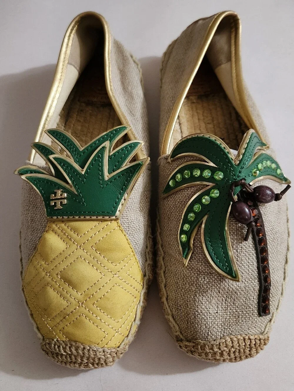 Tory Burch Espadrilles Pineapple and Palm 6.5